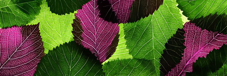 Vibrant Autumn Leaves in a Forest Setting, Captivating Natural Textures and Organic Design Elementsの素材