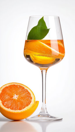 Grapefruit Spritz Cocktail in Elegant Wine Glass, Ideal for Creative Beverage Photographyの素材