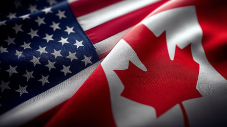North American Alliance Celebrating Unity and Diplomacy Between the United States and Canadaの素材