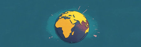 Colorful World Map Illustration for Educational Use, Travel Guides, and Geography Resourcesの素材