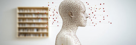 Detailed Illustration of Acupuncture Points on Human Body, Showcasing Traditional Healing Methodsの素材