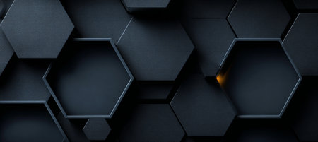 Abstract Geometric Background Featuring Shadowy Hexagon Shapes in a Modern Futuristic Compositionの素材