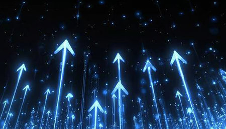 Abstract Background with Ascending Silver Arrows, Representing Growth, Progress, and Future Successの素材