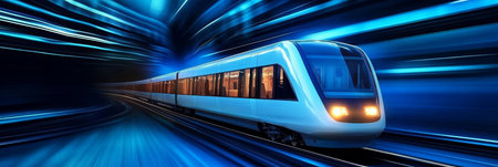 Futuristic Bullet Train Design High-Speed Technology for Efficient and Modern Commuting Solutions.の素材