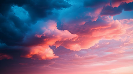 Breathtaking Dramatic Skyscape at Sunset with Vibrant Colors Casting Reflections on the Waterの素材