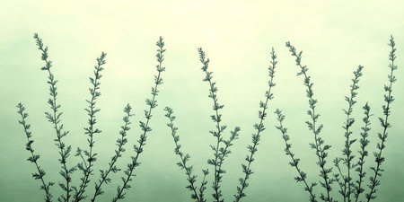 Delicate Watercolor Floral Scene Featuring Tranquil Pastel Tones and Minimalist Artistic Compositionの素材