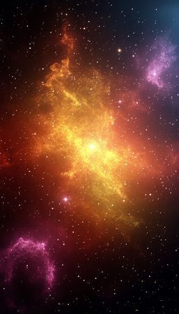 Cosmic Symphony A Harmonious Blend of Colors in the Vast Universe with Twinkling Bright Starsの素材