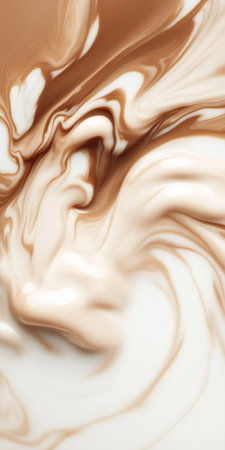 Dynamic Beige Coffee and Milk Marble Effect with Creamy Swirls for Artistic and Delicious Designsの素材