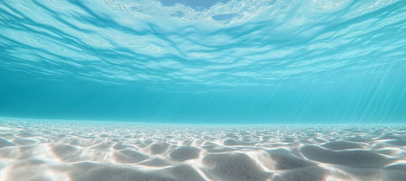 Breathtaking Turquoise Waters and Sandy Bottom Seascape Showcasing Stunning Underwater Coral Lifeの素材