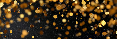 Festive Golden Confetti Background for Celebrations, Perfect for New Year and Christmas Partiesの素材