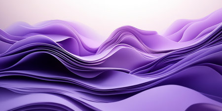Elegant Lavender Lilac Waves with Soft Gradient Background and 3D Abstract Texture Designの素材