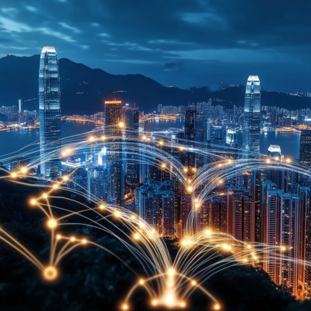 Innovative Technological Skyline Sustainable Infrastructure Shaping Tomorrow s Citiesの素材