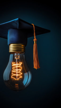 Graduation Illumination Celebrating Academic Achievement, Knowledge, and Bright Futures for Allの素材