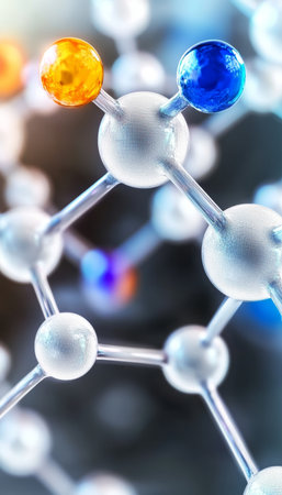 Detailed 3D Rendering of Complex Molecular Structure for Scientific and Medical Research Usageの素材