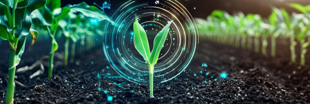 Innovative Technology in Agriculture Growing Crops and Cultivating Modern Agricultural Fieldsの素材