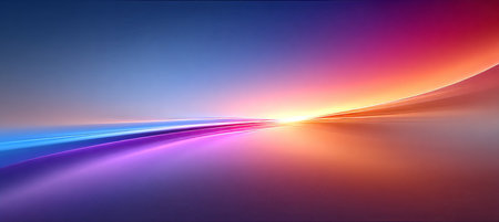 Vibrant Electric Gradient Hues, Modern Abstract Background with Serene Fusion of Colors and Shadesの素材