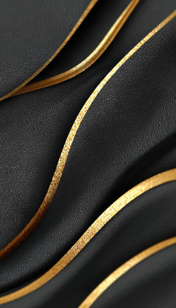 Elegant Curves and Textures in Gold and Gray Luxury Wall Panel Design for Artistic Backgroundの素材