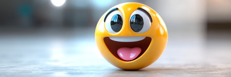A Colorful Set of Joyful 3D Emoji on a Bright Background for Cheerful Digital Communicationの素材