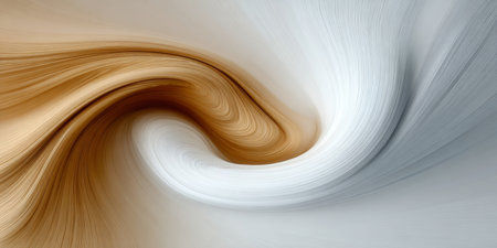 Abstract Swirls of Light and Texture in Golden Brown and Shimmering White Tones for Modern Designの素材