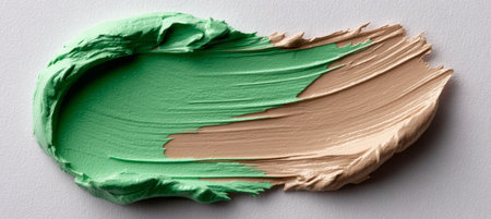 Elegant Foundation Makeup in Various Shades of Green Beige and Beige, Smooth Texture Abstract Sampleの素材