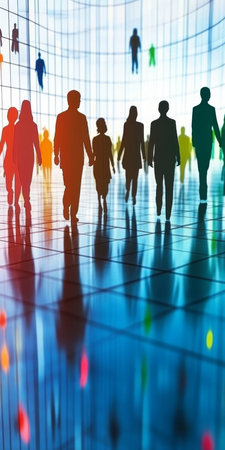 Team of Diverse Professionals Collaborating in a Modern Office to Achieve Common Goalsの素材