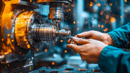 Expert Machinist Operating Advanced CNC Machines for Precision Steel Cutting and Shaping Processの素材