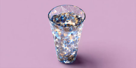 Stylish and Modern Digital Vector Illustration of a Water Glass for Health and Hydration Conceptsの素材