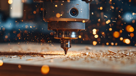 Automated Carpentry Machine Creating Precise Wood Panel Designs with Advanced Router Technologyの素材