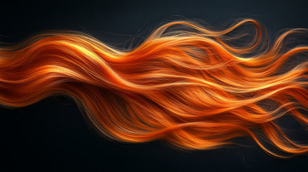 Abstract Composition of Radiant Copper and Auburn Waves on a Dark Elegant Background Designの素材