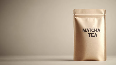 Stylish Minimalist Pouch for Matcha Tea Delivery Elegant Stand-Up Bag Packaging for Dry Goodsの素材