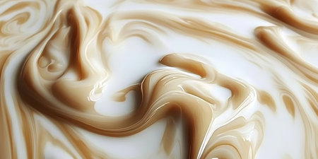 Abstract brown and cream swirls creating a delicious visual impact and captivating textural appealの素材