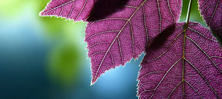 Close Up of Vibrant Pink Leaves with Unique Texture Showcasing Plant s Vascular Systems in Springの素材