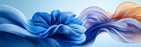 Abstract Flowing Fabric Waves on a Soft Gradient Backdrop with Graceful Movement and Shapesの素材