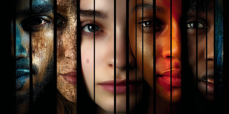 Diverse Cultural Mosaic Portraits Celebrating Humanity s Rich Tapestry and Global Connectionsの素材