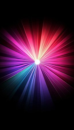 Radiant Spectrum Burst Luminous Rays Emanating from a Central Nucleus with Vibrant Color Cascadeの素材