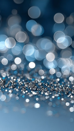 Dazzling Blue Backdrop with Sparkling Soft Lights Creating an Enchanting Atmosphere of Wonderの素材