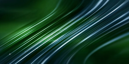 Dynamic Abstract Green Motion Background with Speed Lines and Futuristic Technology Elementsの素材