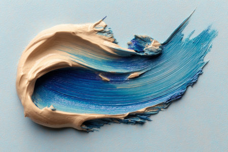 Luxurious Beauty Solution Art Swirls with Face Care Essence and Decorative Makeup Elementsの素材