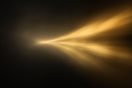 Radiant Sunbeams Emanating from Darkness, Luminous Light Streaks, Artistic Glow, and Bokeh Effectの素材