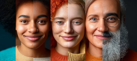 Diverse Group of Individuals Showcasing Cultural Differences and Ethnic Backgrounds in Unityの素材