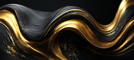 Stunning Dark Liquid Artwork Display Featuring Stylish Waves and Magnificent Patterns for Decorの素材