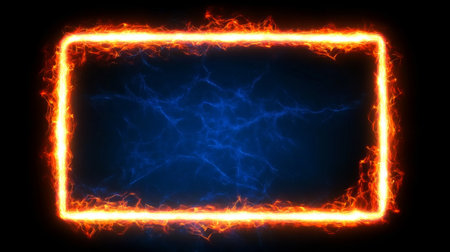 Stunning Night Sky with a Bold Glowing Rectangle Illuminating the Majestic Landscape Belowの素材