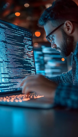 Software Developer Crafting Program Code for Effective Business Data Protection Solutionsの素材