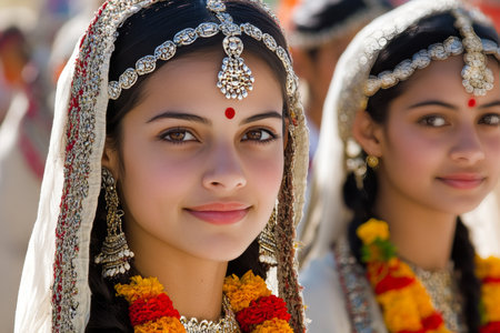 Radiant Beauty Embraces Tradition in Indian Weddings, Celebrating Sacred Bonds and Heritageの素材