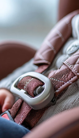 Ensuring Child Safety With Secure Car Seat Buckle Protecting Young Lives During Travel Safelyの素材