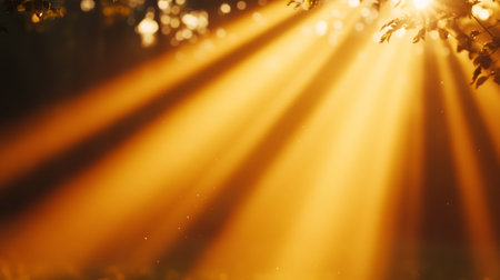 Dreamy Sun Ray Background with Bokeh Elements and Luminous Light Filtering for Peaceful Atmosphereの素材