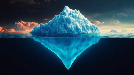 Massive Antarctic Iceberg Surfaces with Stunning Visuals, Unraveling Ocean Mysteries in 4K Qualityの素材