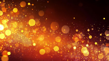 Stunning Abstract Blurred Golden Bokeh Effects on Warm Reddish Orange Spectrum Gradient Backgroundの素材