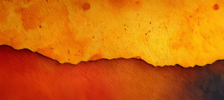 Warm Orange Textured Paper Background with Distressed Grunge and Light Watercolor Paint Stainsの素材