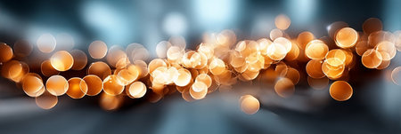 Soft Illuminated Specks on Out-of-Focus Background Create an Elegant Glow of Festive Circlesの素材